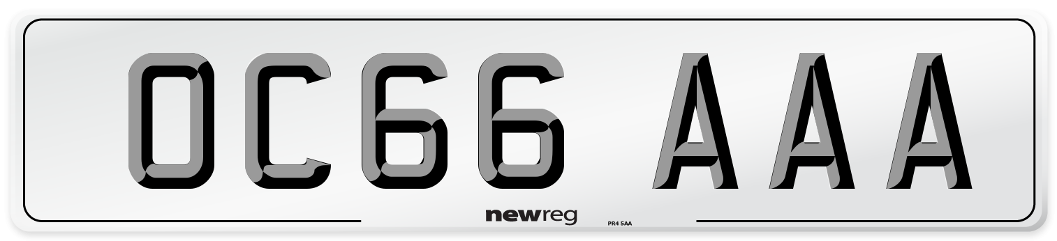 OC66 AAA Number Plate from New Reg